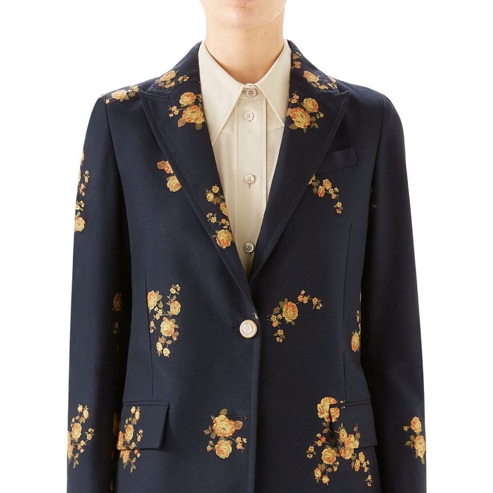 Gucci 2018 Navy Floral Blazer IT40/ US4